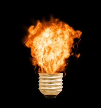 Fire lamp on a black background Illustrazione stock