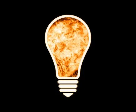 Fire lamp on a black background Illustrazione stock
