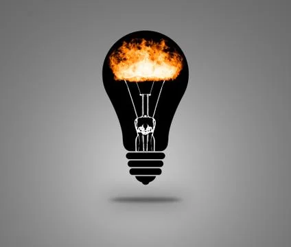 Fire lamp on a dark background Illustrazione stock