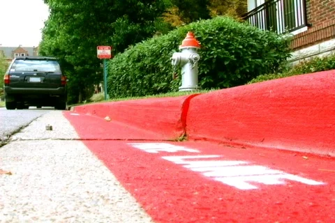 Fire Lane and a Fire Hydrant Stock Footage 373482
