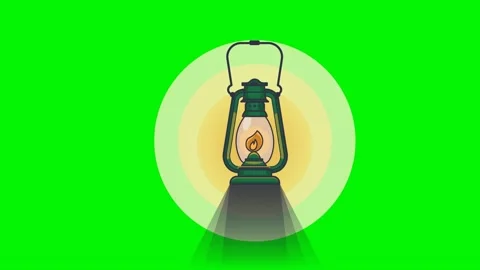 Fire Lantern With green Background Stock Footage 231732261