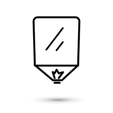 Fire lantern in sky vector linear illustration Stock Illustration