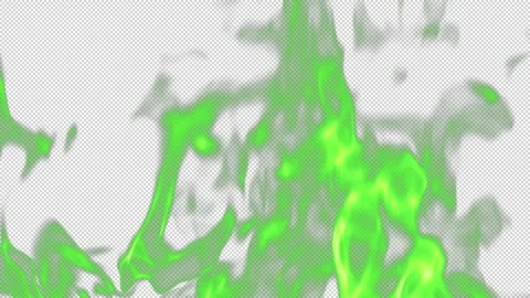 Fire Large 01 Loop Green HD Stock Footage 312508241