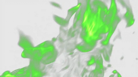 Fire Large 02 Loop Green HD Stock Footage 312508319