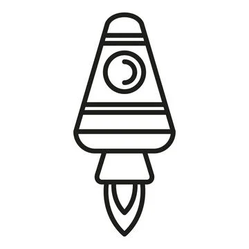 Fire launch icon outline vector. Space rocket 스톡 일러스트