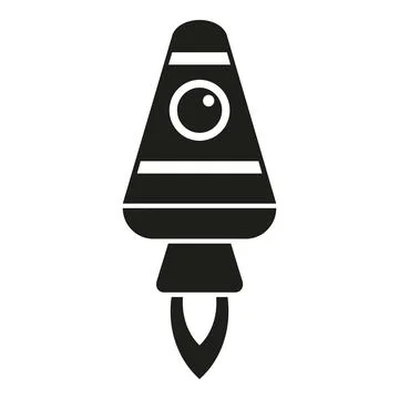 Fire launch icon simple vector. Space rocket Illustrazione stock
