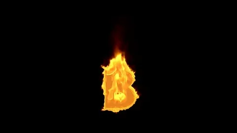 Fire letter B Video stock 78881183
