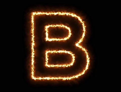 Fire Letter B 動画素材 133842963