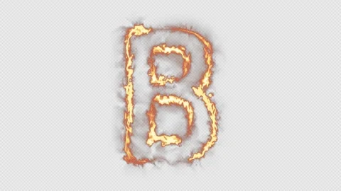 Fire Letter B Stock Footage 254498435