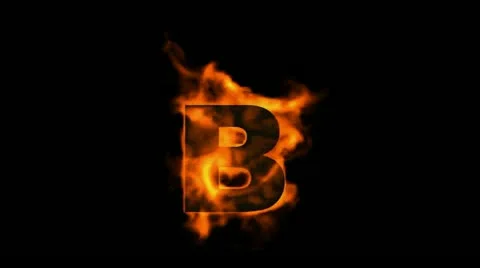 Fire letter B,uppercase. Stock Footage