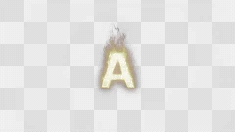 Fire Letter A. Burning Letter. Fire Text. Alpha Channel. Transparent Background Stock Footage 247505341