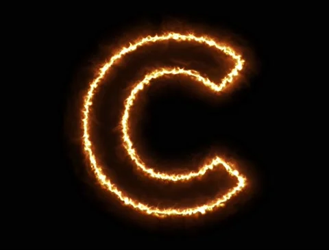 Fire Letter C Stock Footage 133842964