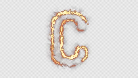 Fire Letter C Stock Footage 254498525