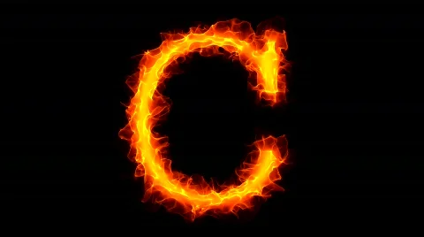 Fire letter C HD Video stock 874928