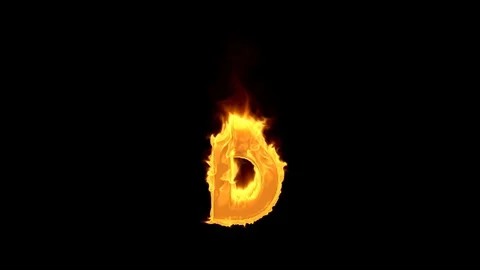 Fire letter D Video stock 75675378