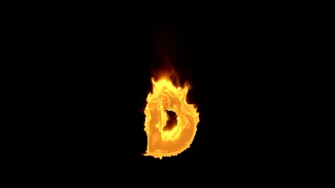 Fire letter D Video stock 78917896