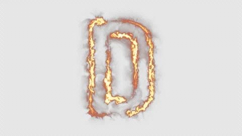 Fire Letter D Stock Footage 254498669