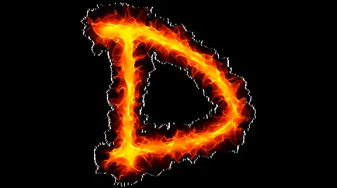 Fire letter D graffiti Video stock 950957
