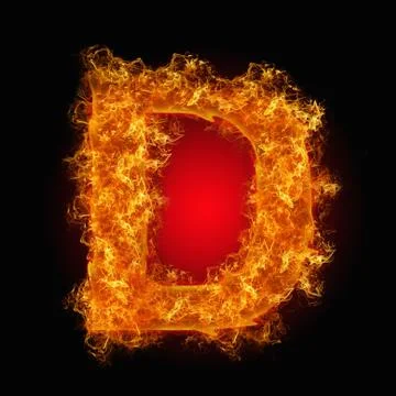 Fire letter D Stock Illustration