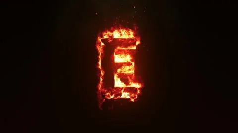 Fire Letter E. Burning Letter E Stock Footage 256621650