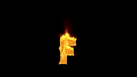 Fire letter F Video stock 75686784