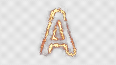 Fire Letter A Stock Footage 254498324