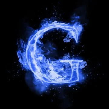 Fire letter G of burning flame light Stock Illustration