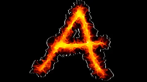 Fire letter A graffiti Video stock 890793