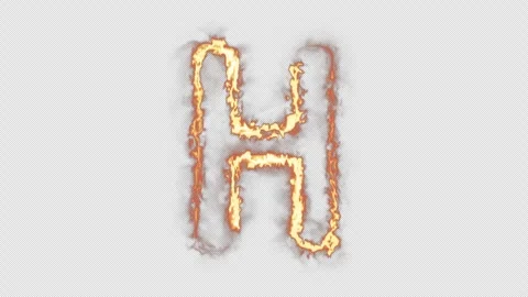 Fire Letter H Stock Footage 254500437