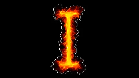 Fire letter I HD Video stock 886439