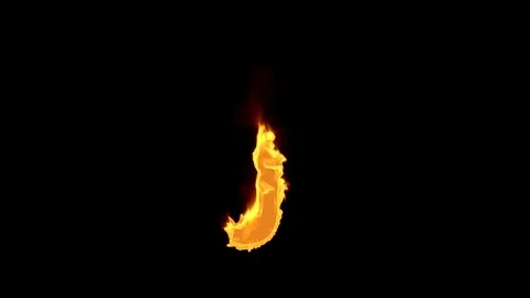 Fire letter J Video stock 76165680