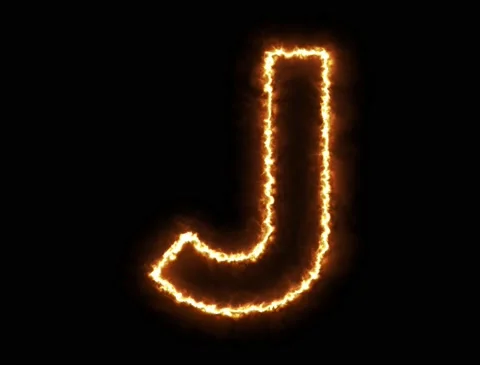 Fire Letter J Stock Footage 133840858