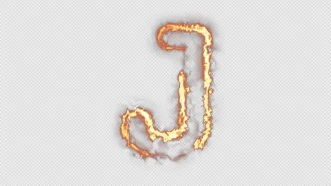 Fire Letter J Stock Footage 254500599