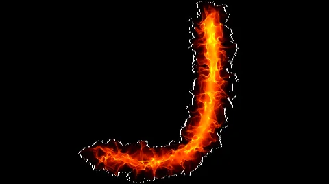 Fire letter J graffiti Video stock 951095