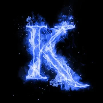 Fire letter K of burning flame light Stock Illustration