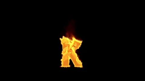 Fire letter K Video stock 75826324