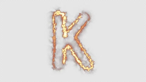 Fire Letter K Stock Footage 254501340