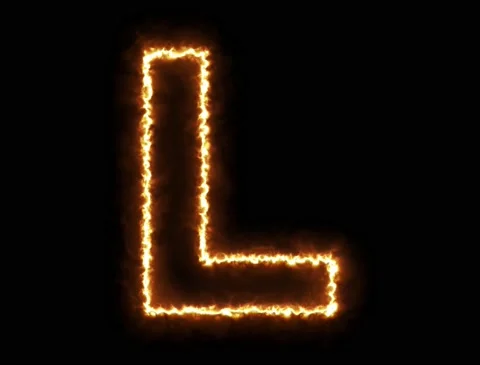 Fire Letter L Video stock 133841254