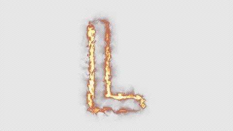 Fire Letter L Stock Footage 254501418