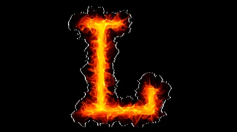 Fire letter L HD Video stock 886563