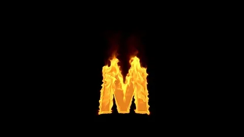 Fire Letter M Video stock 75744328