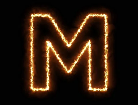 Fire Letter M Stock-Footage 133841263