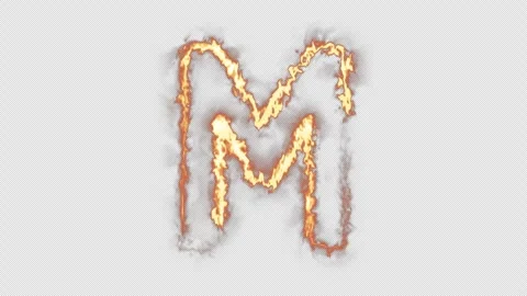 Fire Letter M Stock Footage 254501369