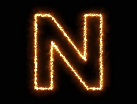 Fire Letter N 스톡 동영상 133841264