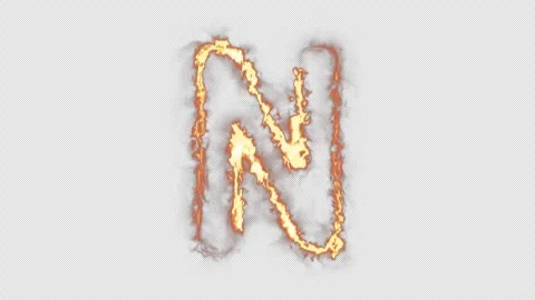 Fire Letter N Video stock 254501947