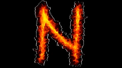 Fire letter N graffiti Video stock 952729