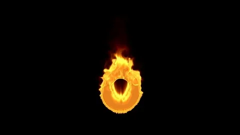Fire letter O Video stock 75826592