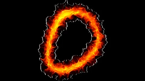 Fire letter O graffiti Video stock 952754