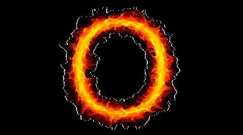 Fire letter O HD Video stock 886772
