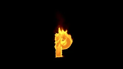Fire letter P Video stock 75780771